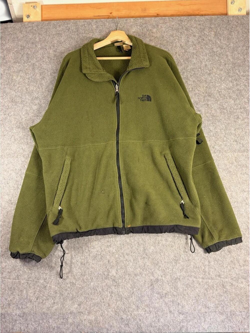Vintage The North Face Jacket Mens XL Green Fleece Full Zip Outdoor